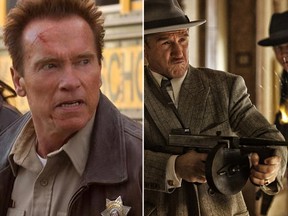 Arnold Schwarzenegger in The Last Stand and Sean Penn in Gangster Squad. (Handouts)
