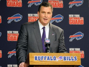Doug Marrone is introduced yesterday as the sixteenth head coach in Buffalo Bills history. It is the first NFL head coaching job for the former bench boss of the NCAA Syracuse Orange. (Reuters)