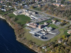 An aerial view of Brockville's water pollution control centre, where precipitation is measured. FILE PHOTO