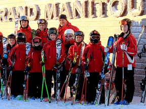 Members of the Timmins Ski Racers recently returned from training camp at Mont-Tremblant. TSR members are gearing up for the 2012-13 downhill ski season, including the Boreal Cup to be hosted at Kamiskotia Ski Resort on Feb. 2 and 3. In the back row are, from left, coaches Scott Duhan, Ariel Gillies and Jamie Miller. Team members include, front row, from left, Keelin Levasseur, Kamylia Dixon, Sophie Harterre, Sarah Guacci, Cole Chisholm, Samuel Harterre, Jamie Brain, Nicholas Harterre, Jazmine Chartrand, Koben Dixon, Drew Chisholm and Kelly-Anne Luke.