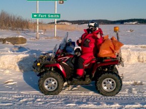 The annual Ride for Hope takes place in February. Participants spend over 12 hours in the elements while riding north to Fort Smith, NWT, on quads. SUPPLIED PHOTO