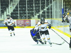 Saints forward Courtney Boyachek during Monday's game. (KEVIN HIRSCHFIELD/PORTAGE DAILY GRAPHIC/QMI AGENCY)