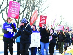 Upper Canada District School Board ETFO members hold a one-day walkout on December 20 (FILE PHOTO).