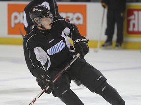 Listowel's Roland McKeown is shown at a Kingston Frontenacs practice this season. (Michael Lea/The Whig-Standard)