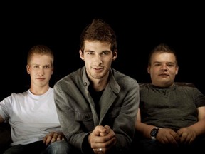Owen Sound band Anthem For Today, from left, are guitarist David Hooper, lead singer Pip Lucas and bassist Robbert van der Grift.