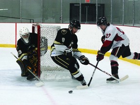 The Strathcona Bruins have dropped four in a row, including a 6-5 overtime loss to Fort Saskatchewan, above. The Bruins host the All-Star game on Saturday. Photo by Ben Proulx QMI Agency