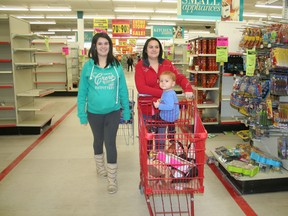 The Zellers store is in its final days Timmins. After Monday, the store will be closed for good. Among the residents who were looking for discounted merchandise Thursday were Amy Carriere and her sister Jessica who is pushing Kohen Ward in the cart.