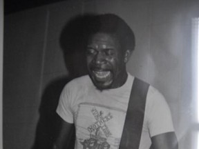 The late Luther Allison playing 1963 Fender Stratocaster electric guitar.