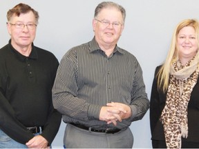 Newly appointed Sarnia-Lambton Physician Recruitment Taskforce members are pictured, from left, Mac Redmond (vice chairperson), Ken Burchill (chairmanperson), and Carrie McEachran (community member). Former chairperson Ron Prior has stepped down. SUBMITTED