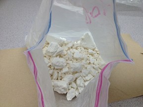 Police handout of cocaine seized at Greyhound station