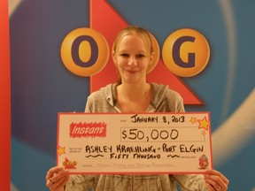 Port Elgin's Ashley Kraehling won $50,000 in Bonus Banco lottery earlier this month.
