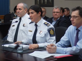 Canadian Border Services Agency officials make a presentation to Cornwall council Monday night.
Cheryl Brink staff photo