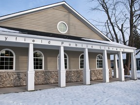 The new library approximately four times the size, features a fireplace, new shelves and a collection of books that has doubled in size. It also features a wireless internet café and program space for book clubs and meetings.