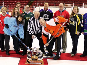 The first puck dropped at the Archie Dillon Sportsplex on Tuesday morning, sounding the start of registration for the Timmins and District Hospital Foundation's second-annual Face Off for Funds 24-hour hockey tournament. All funds raised will go towards replacing the telemetry system utilized by the hospital's Intensive Care Unit. The Foundation hopes to raise $100,000 through the tournament.