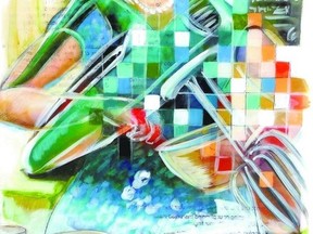 Betty by Jill Price, is a 2012 mixed media on plexiglass, 16?x16?.