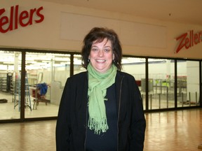 Timmins Square property manager Brenda McLeish stands at what will be the new entrance to Urban Planet. The clothing outlet will be one of at least two stores to fill the vacancy created by the closing of Zellers. McLeish said the entrance to Urban Planet “will not look like anything it does today” once they complete several months of renovations and add new store finishings.