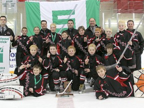 The Centre Hastings McConnell Funeral Home Peewee Grizzlies successfully defended with International Silver Stick championship this past weekend in Forsest, clipping the Minto Mad Dogs 2-1 in overtime in the championship game. Team members include: Brayden Bailey, Les Brownson, Dyson Cassidy, Abby Cassidy, Connor Cheyne, Jamie Dicks, Brinley Finch, Skyler Graham, Tyrone Jenkins, Curtis McCurdy, Ben Oke, Shane Pack, Noah Stoltz, Liam Stoltz, Cole Watson, head coach John Oke, assistant coach Jason Bailey, assistant coach Jeff Finch, assistant coach Brian Thompson, manager Jasmine Finch, and trainer Grant Cheyne.
