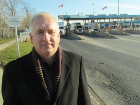 Blue Water Bridge Canada vice president of operations Stan Korosec stands just past the toll booths Jan. 16, 2013. Truck traffic was up about 38% as of 3 p.m., compared with Jan. 16, 2011 and officials suspected it was because of planned demonstrations at the Ambassador Bridge in Windsor. (TYLER KULA, The Observer)
