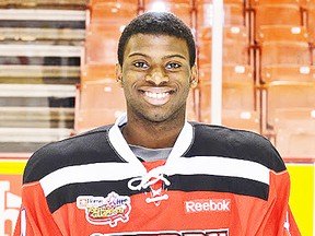 Belleville Bulls defenceman Jordan Subban played for Team Cherry in the 2013 CHL/NHL Top Prospects Game Wednesday night in Halifax. (CHL Images.)