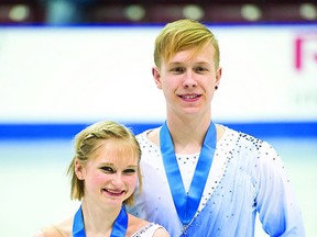 Photo by DANIELLE EARL PHOTOGRAPHY ---

Alistair Sylvester of Stratford and partner Hayleigh Bell of Barrie won the junior pairs competition Wednesday at the Canadian Figure Skating Championships in Mississauga.