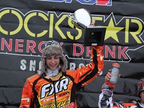 Dave Joanis came home this weekend to race in the Cochrane Gold Cup Snowcross where he claimed first place on the podium for both Saturday and Sunday night.