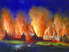 Late Quebec artist Joseph Legare?s The Fire in the Saint-Jean Quarter, Seen Looking Westward, on loan from the Art Gallery of Ontario, is the focus of an exhibition opening at Museum London, Imaging Disaster.