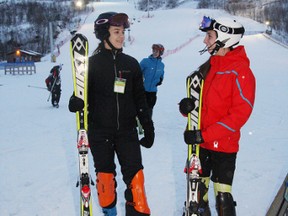 Caitlyn Kusnierczyk, left, and Stephanie Martin of the Adanac Ski Club. JOHN LAPPA/THE SUDBURY STAR/QMI AGENCY