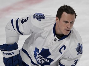 Leafs captain Dion Phaneuf skates before their game against the Canadiens on Saturday. (QMI Agency)