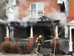 A house fire at 69 Park Ave. in Brantford that began just after 10 a.m. Monday, Jan. 21, 2013 was quickly contained and brought under control by firefighters. All occupants of the house escaped the fire. (JEFF DERTINGER Brantford Expositor)