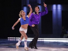 Shae-Lynn Bourne and Patrice Brisebois perform on Battle of the Blades in Toronto on November 14, 2010. (Photo courtesy of Insight Productions and CBC)