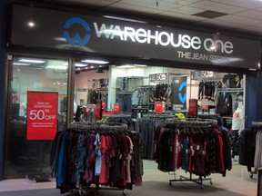 Warehouse One kicks off its Denim Donor campaign on Sunday, where each customer will get an in store discount when they donate a gently used pair of jeans. Jeans donated at the Portage la Prairie store will go to help the Portage Family Abuse Prevention Centre. (ROBIN DUDGEON/PORTAGE DAILY GRAPHIC/QMI AGENCY)