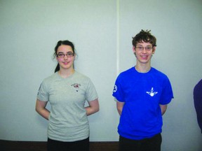 Jeana Paramor and Samuel Reichelt finished in sixth place in the seniors category at the High-Low Youth Doubles tournament in Winnipeg over the weekend. (Submitted by Bob and Donna Matthews)
