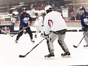 The Killarney Community League will host the 2013 Red Bull Open Ice Pond Hockey Tournament qualifying event on Feb. 9 and 10. PHOTO SUPPLIED