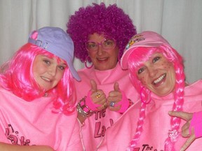 Sky-Blue Spinks, left, Sandra Van Cromvoirt and Rhonda-Lee Zavitz play The Fartie Ladies, the public faces of Meet The Farties, Cromvoirt's book about the gassy adventures of a family of butts. SUBMITTED PHOTO