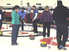 Staff from Parkside Collegiate Institute made up six teams at the Talbot Teen Centre Bonspiel held at the St. Thomas Curling Club. CONTRIBUTED