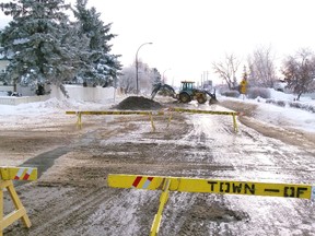 Waterline break on 113 St in Fairview from the week before last