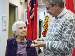 Mary Jordan was awarded the Queen Elizabeth II Diamond Jubilee Anniversary medal for more than 60 years of dedication and volunteer service in the Timmins community. She was presented the medal by MP Charlie Angus (NDP – Timmins-James Bay) on Wednesday.