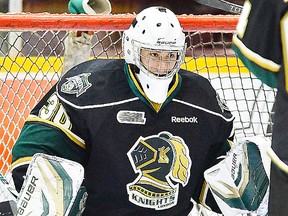 Belleville native Kevin Bailie, released at the OHL trade deadline by the London Knights, is now playing in the Maritime Jr. A league with the Summerside (PEI) Western Capitals. (OHL Images.)