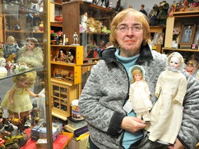 Marie Smale of Chatham has an extensive doll collection. Smale, the president of the Historical Toy and Doll Society of Southwestern Ontario, says people don't collect dolls like they once did. (Diana Martin/Chatham Daily News)