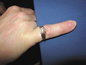 This ring was found in Devon in October and turned in at the Detachment. If you think it may be yours, please come to the Detachment to claim it