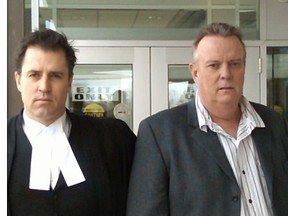 Craig Short, right, is shown alongside his lawyer Phillip Millar, outside the Sarnia courthouse. THE OBSERVER/QMI AGENCY