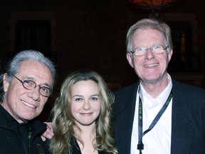 Actors Edward James Olmos, Alicia Silverstone and Ed Begley Jr. at the Fairmont Banff Springs Hotel at last year's celeb ski event. FILE PHOTO