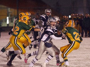 The Sherwood Park Bantam Northstars, seen here in their dramatic semifinal win over the rival Rams last fall, are going to be working closely with the Ardrossan Bisons high school program, with Dave McKinnon coaching both teams. Photo by Shane Jones/Sherwood Park News/ QMI Agency