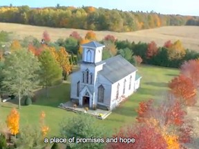 CONTRIBUTED PHOTO
A new promotional video of Norfolk County is available online and includes a variety of shots, including this one of the historic church at Cranberry Creek Gardens in Lynedoch.