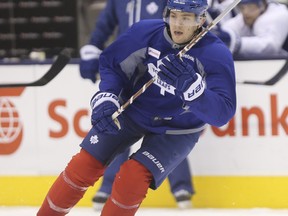 Forward James van Riemsdyk will likely start on the Toronto's top line tonight when the Maple Leafs visit the Buffalo Sabres. (Jack Boland/Toronto Sun)