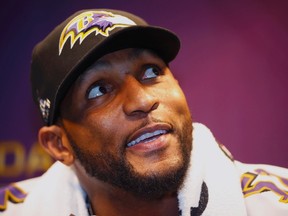 Baltimore Ravens inside linebacker Ray Lewis speaks to journalists during Media Day for the NFL's Super Bowl XLVII in New Orleans, Louisiana January 29, 2013. (REUTERS)