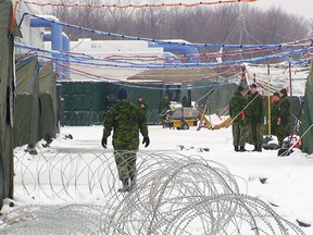 A frozen CFB Kingston plays the role of a Caribbean island in the latest phase of a major Canadian Forces training exercise. (Elliot Ferguson The Whig-Standard)