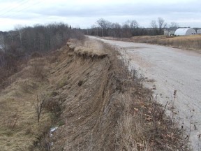 Submitted Photo

A section of River Road, between Newport and Fawcett roads, is threatened by erosion.