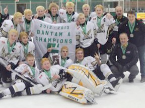 The Rushnell Funeral Centre Quinte West Major Bantam Hawks captured the prestigious International Silver Stick championship this past weekend in Port Huron, Mich. Team members include: Adam Blakely, Ethan Coens, Robby Ellis, Tyler Freeman, Jaydon Hamilton, Josh Hogan, Mason Hum, Nick Jones, Justin Lewis, Matt Miller, Reilly Sheil, Matt Tedford, Andrew White, Dawson Whyte, head coach Tim Neron, assistant coach Ted Sheil, coach mentor Tanner Neron, manager Cindy Freeman, trainer Blair Freeman, and assistant trainer Gary Hamilton.