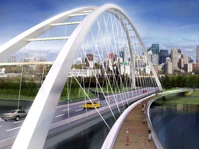 Conceptual pictures of for the new $132-million Walterdale Bridge. PHOTO SUPPLIED/City of Edmonton